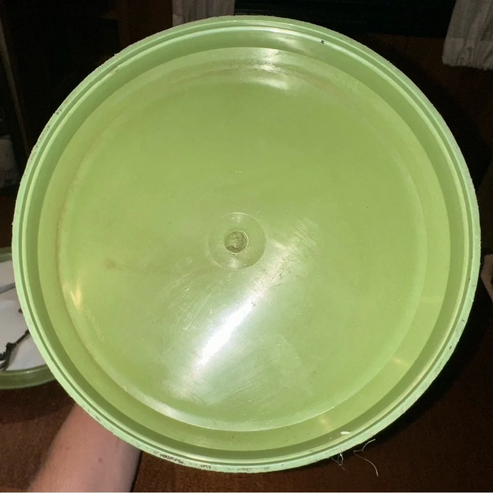 Vintage Mid Century Plastic Faux Wood Grain Cocktail Ice Bucket‎ Green Grapes